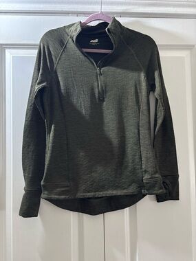 Ava & Viv Olive Quarter-Zip Active Top